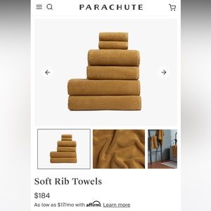 PARACHUTE Set of Soft rib towels in “Ochre”.